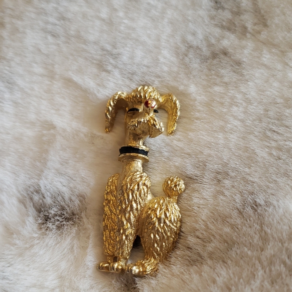 Gold & Black Poodle Pin